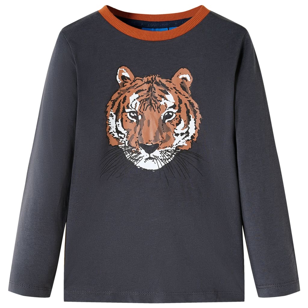 Kindershirt met lange mouwen 92 antracietkleurig