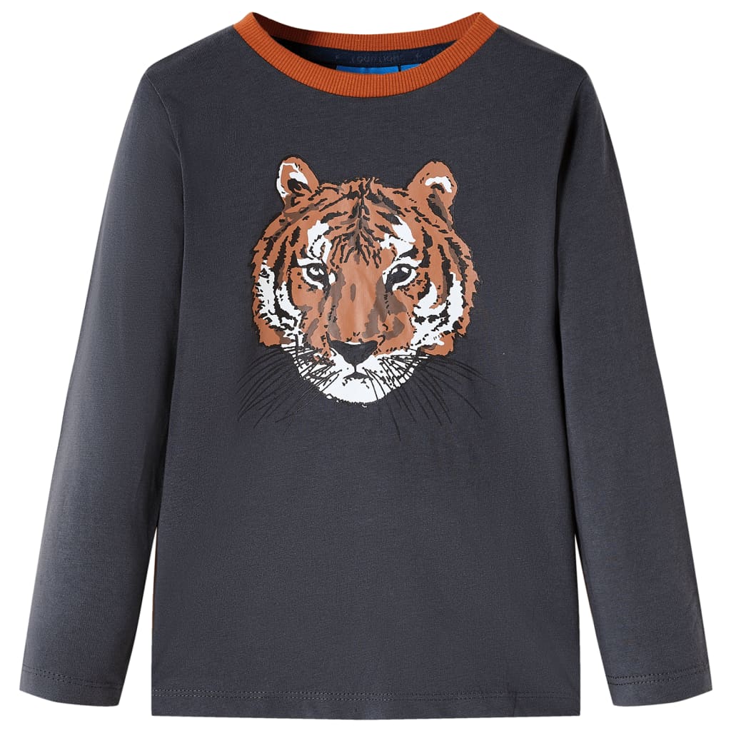 Kindershirt met lange mouwen 116 antracietkleurig