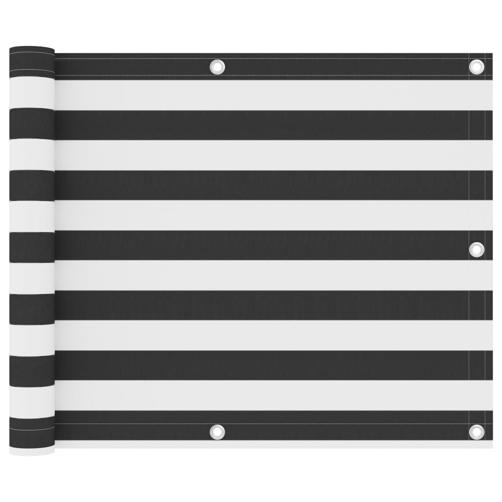 Balkonscherm 75x600 cm oxford stof antraciet en wit – afbeelding 1
