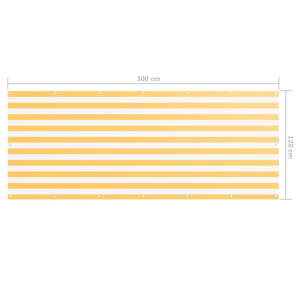 Balkonscherm 120x300 cm oxford stof wit en geel – afbeelding 5