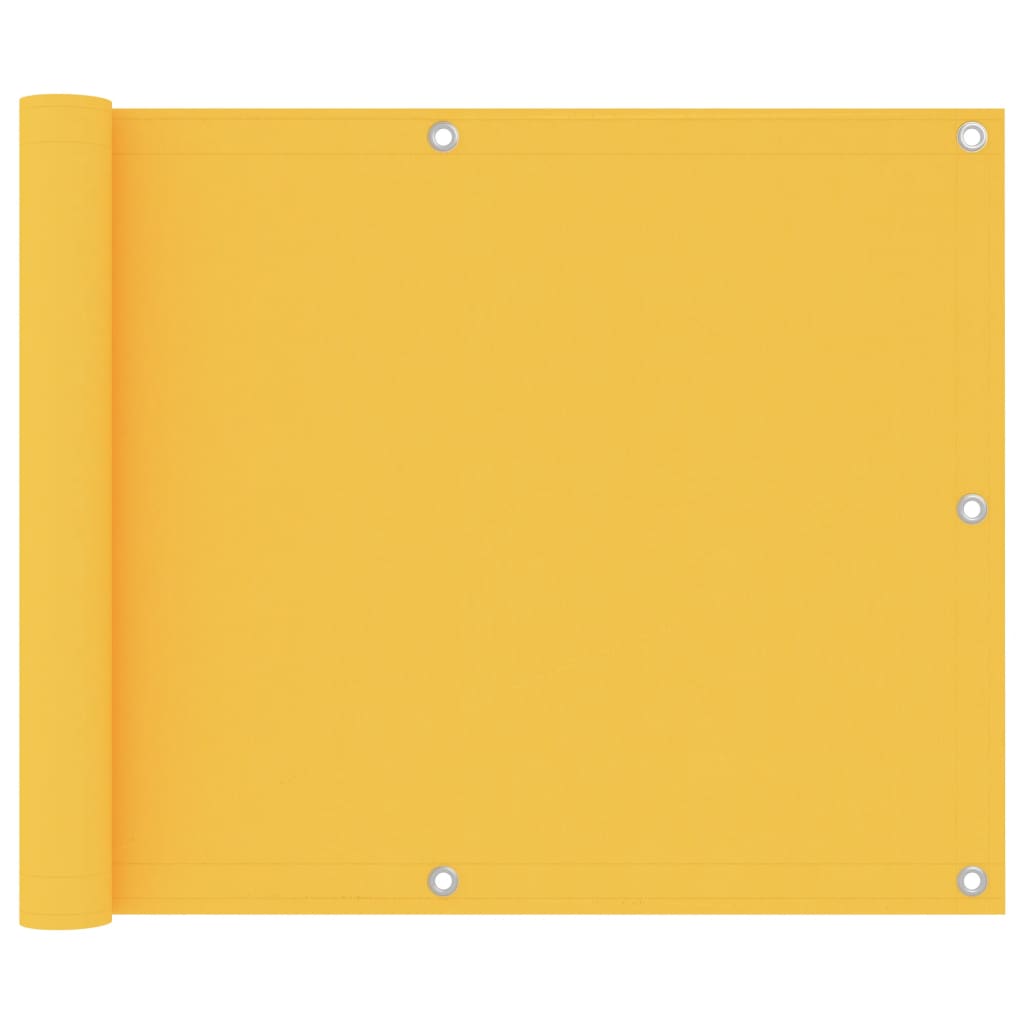 Balkonscherm 75x600 cm oxford stof geel – afbeelding 1