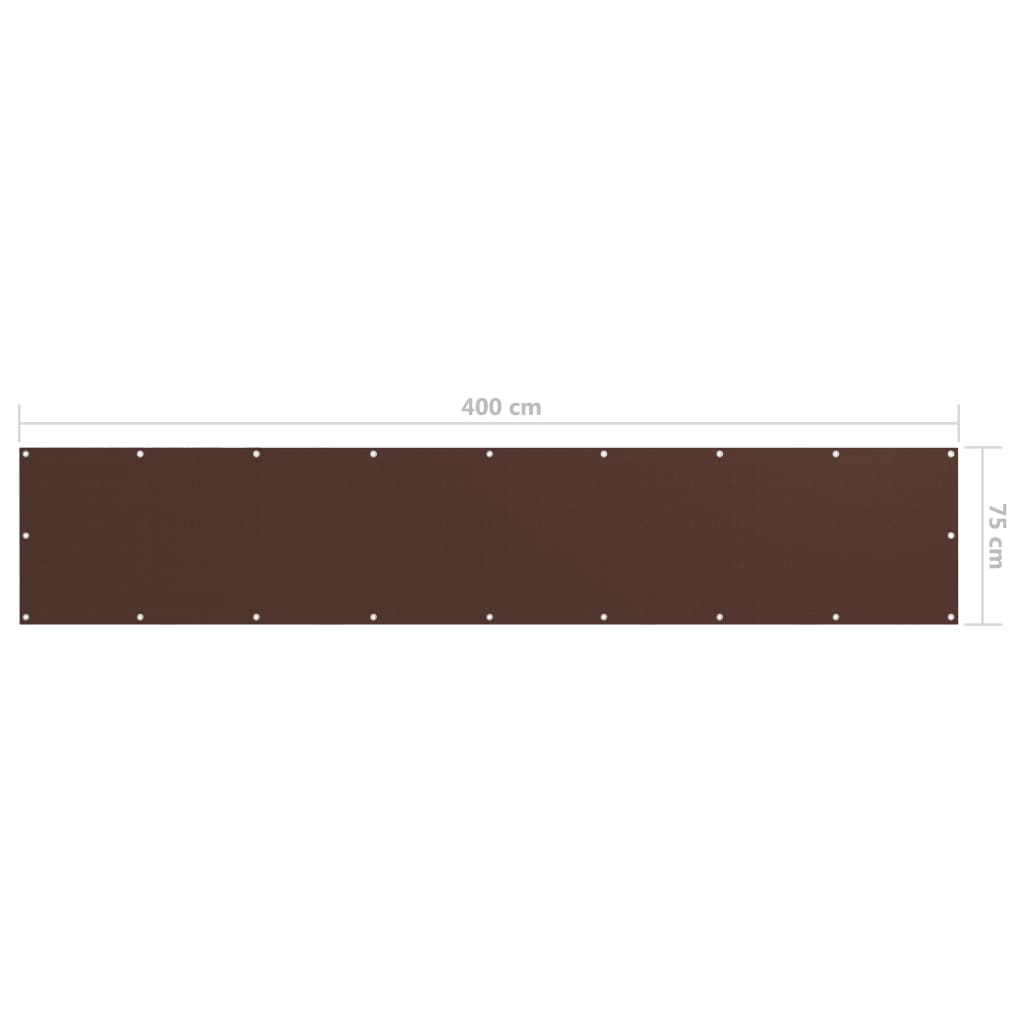 Balkonscherm 75x400 cm oxford stof bruin – afbeelding 5