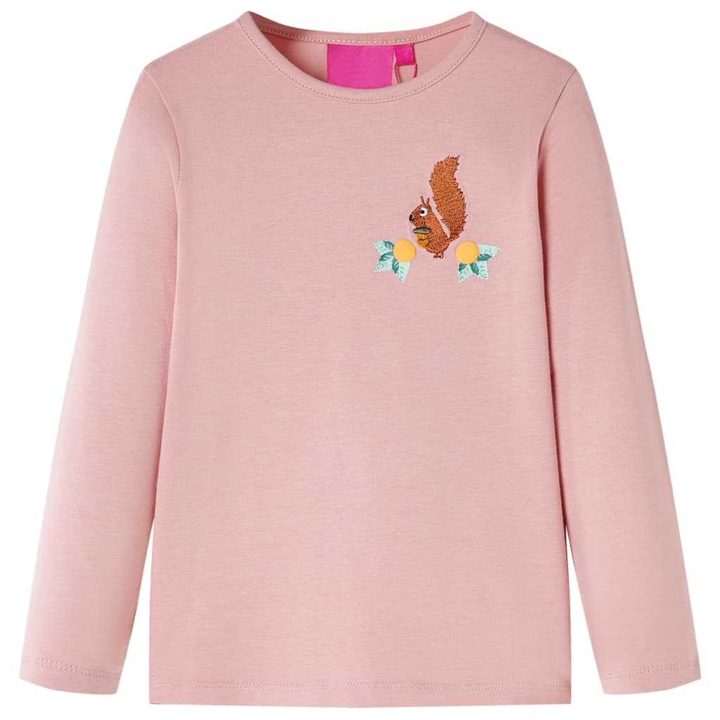 Kindershirt met lange mouwen 104 lichtroze – afbeelding 1