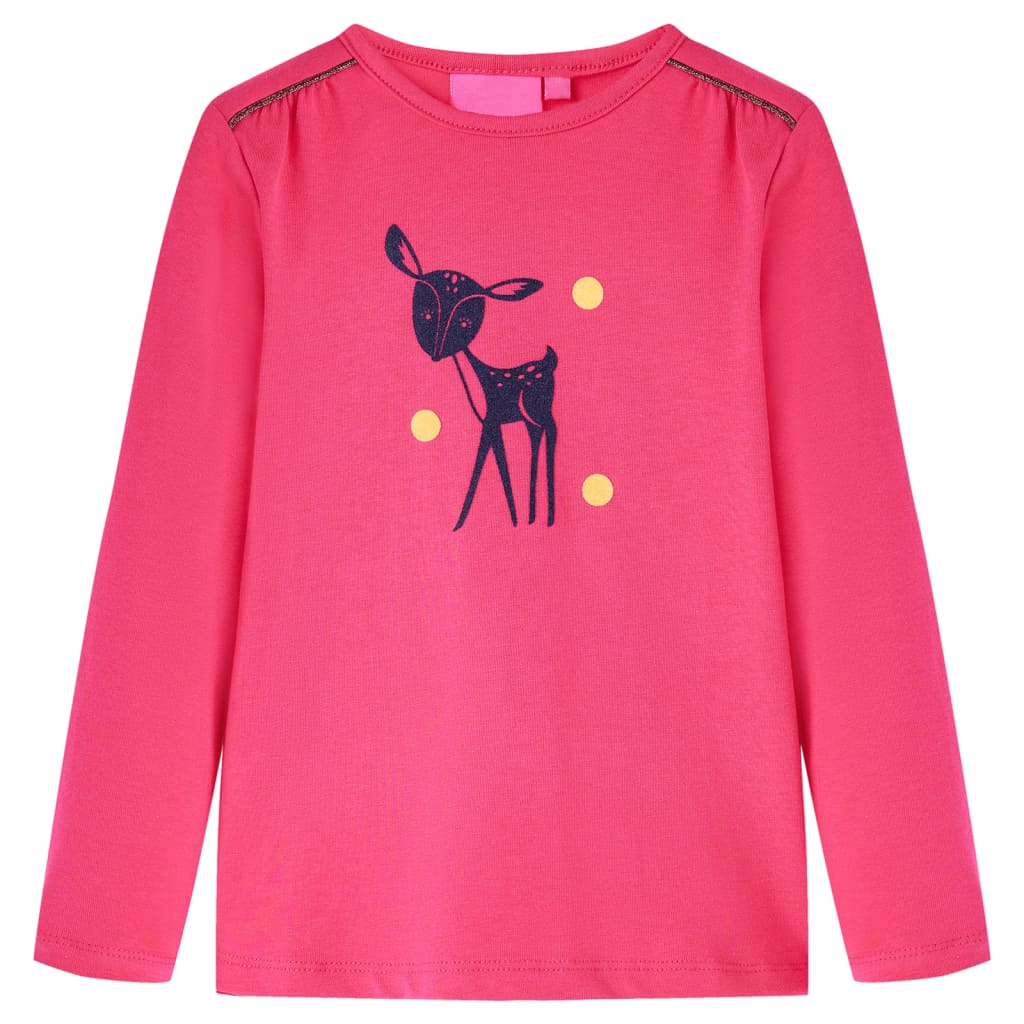 Kindershirt met lange mouwen 116 felroze – afbeelding 1