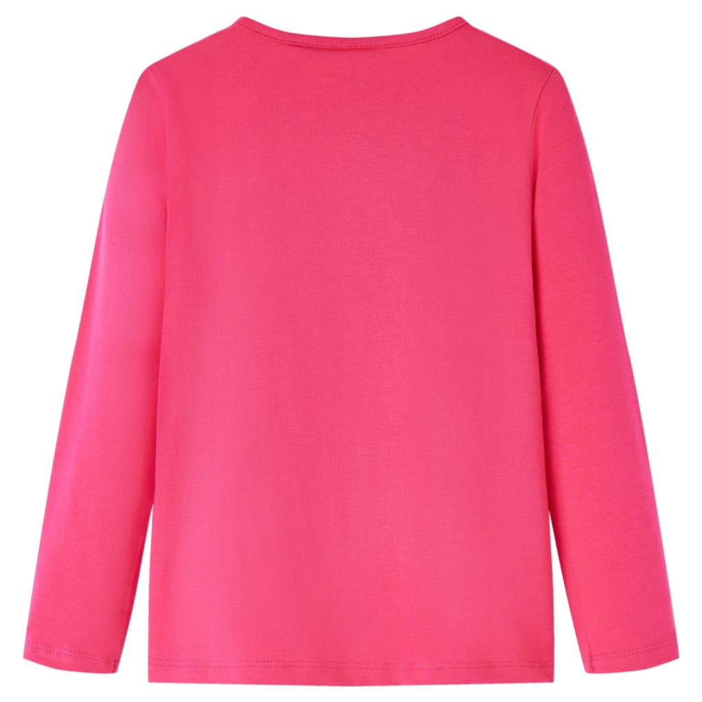 Kindershirt met lange mouwen 128 felroze – afbeelding 2