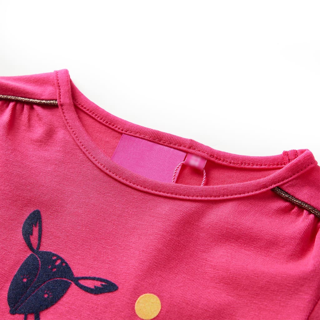 Kindershirt met lange mouwen 128 felroze – afbeelding 3