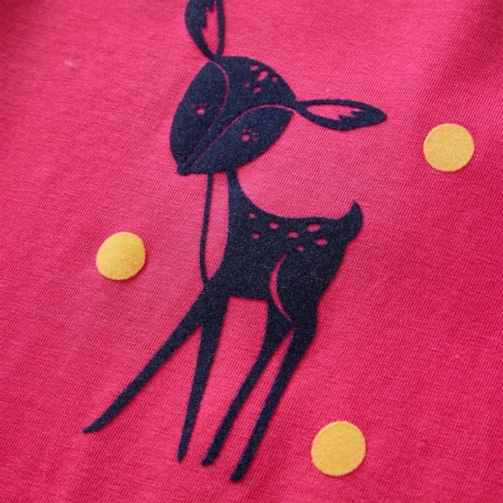 Kindershirt met lange mouwen 128 felroze – afbeelding 4