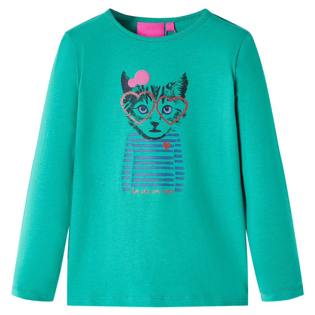 Kindershirt met lange mouwen 104 felgroen