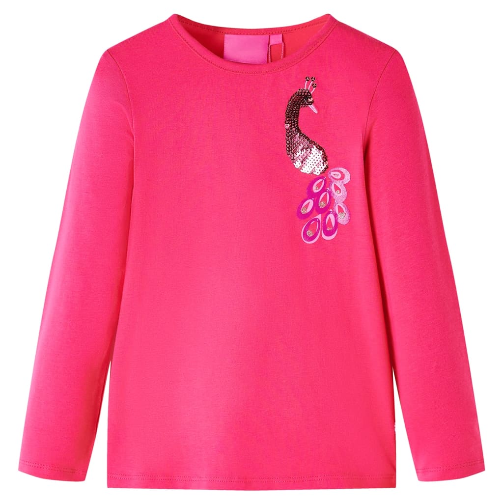 Kindershirt met lange mouwen 104 felroze – afbeelding 1