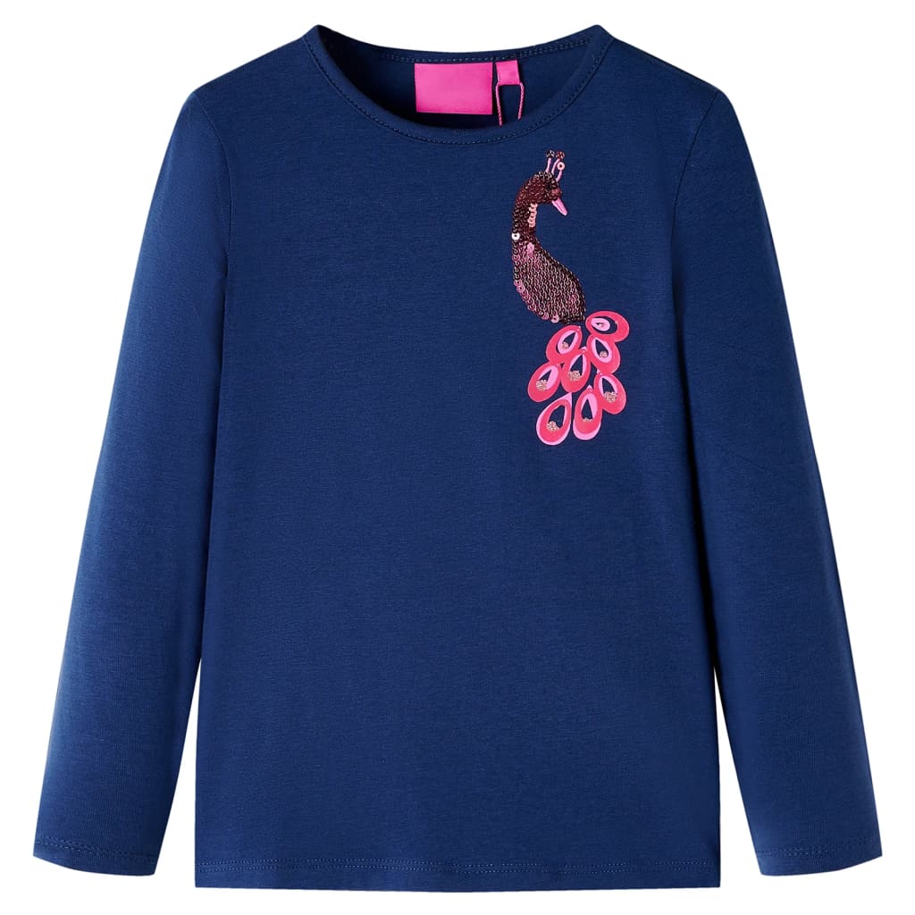 Kindershirt met lange mouwen 104 marineblauw – afbeelding 1