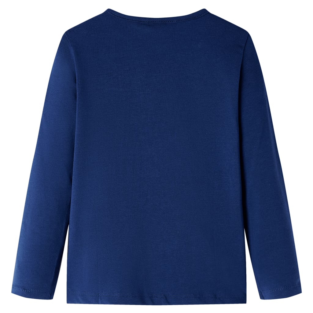 Kindershirt met lange mouwen 104 marineblauw – afbeelding 2