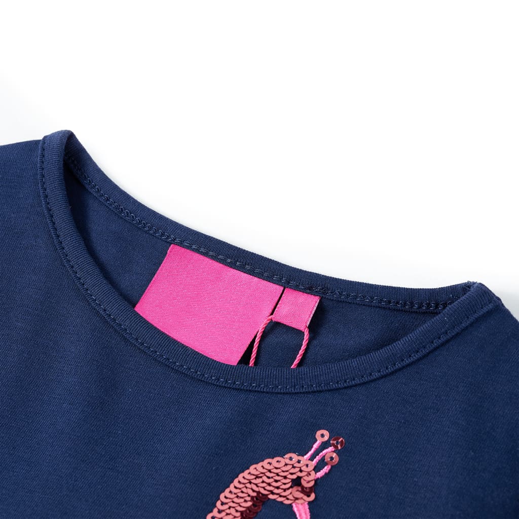Kindershirt met lange mouwen 104 marineblauw – afbeelding 3