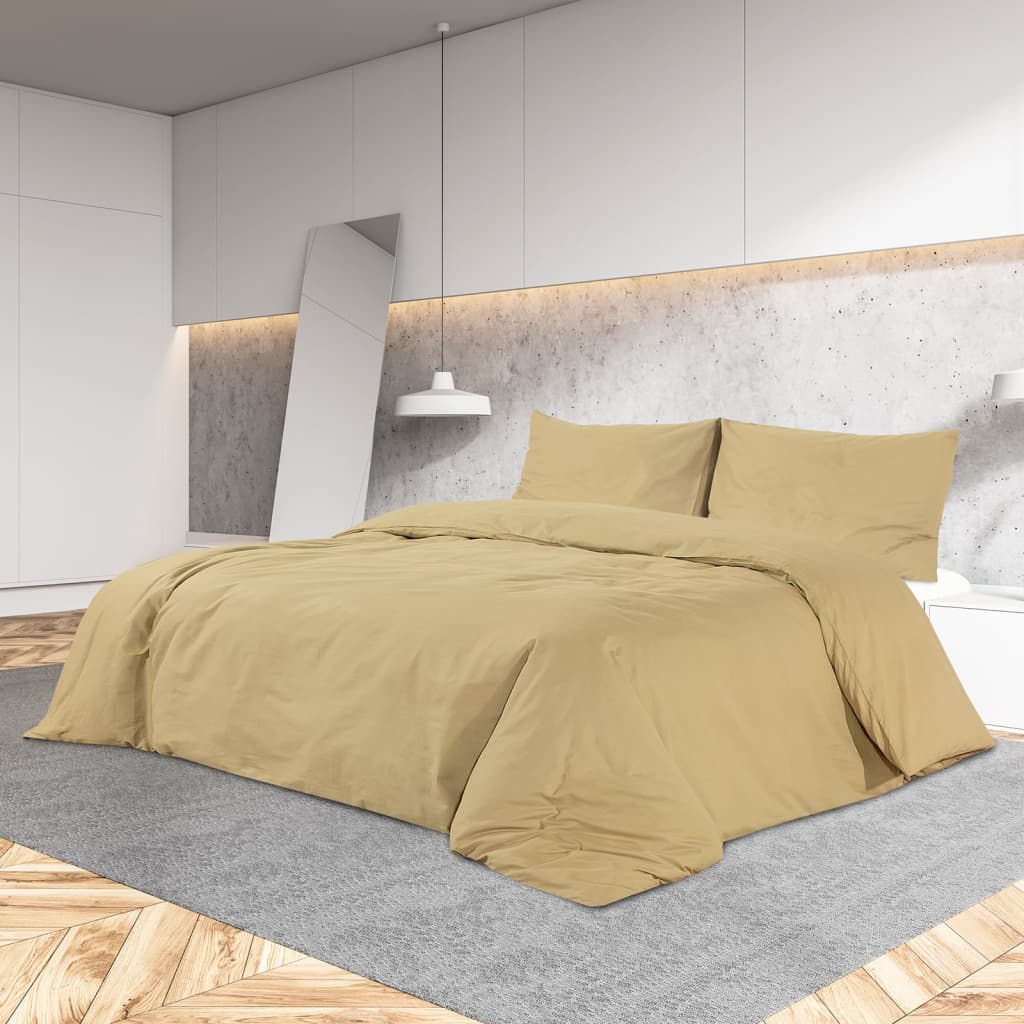 Dekbedovertrekset lichtgewicht 200x220 cm microvezel taupe