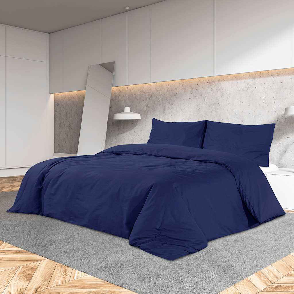 Dekbedovertrekset 200x200 cm katoen marineblauw