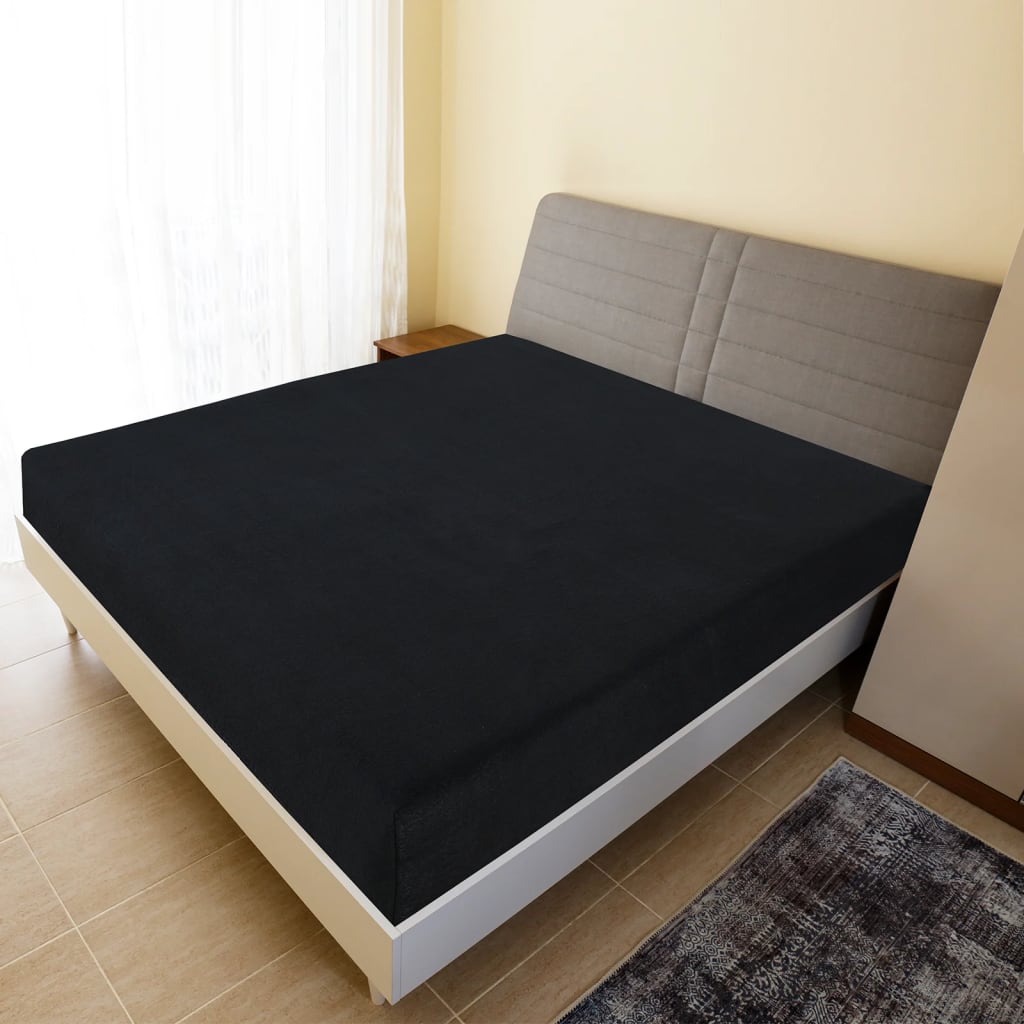 Hoeslakens 2 st jersey 100x200 cm katoen zwart