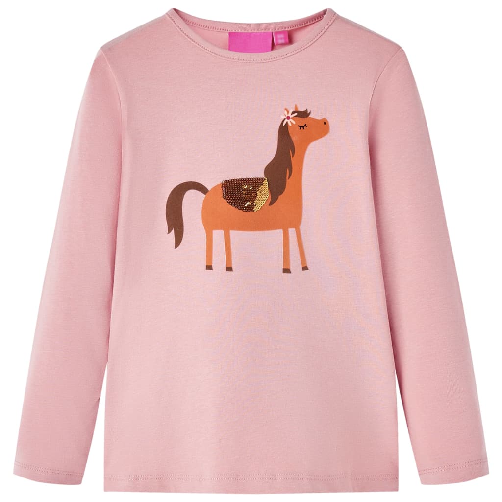 Kindershirt met lange mouwen 104 lichtroze