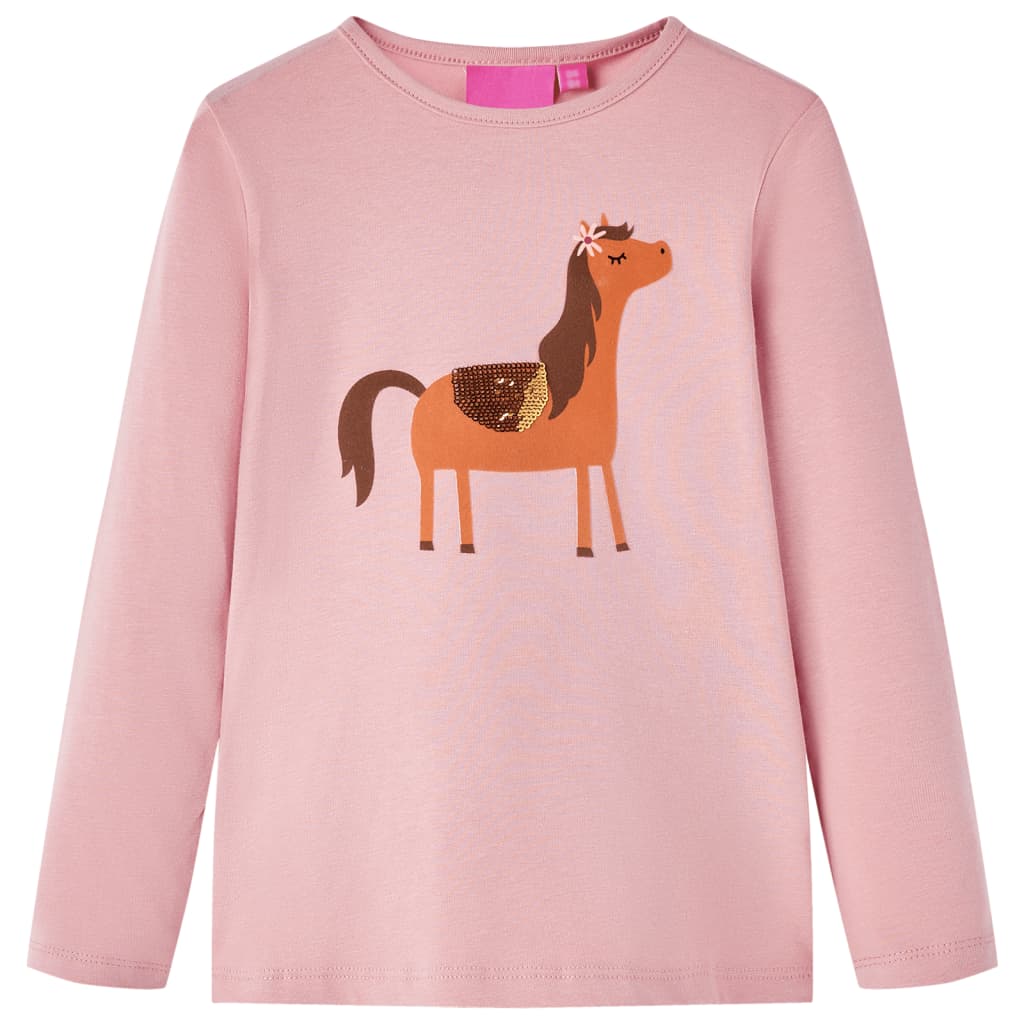 Kindershirt met lange mouwen 116 lichtroze
