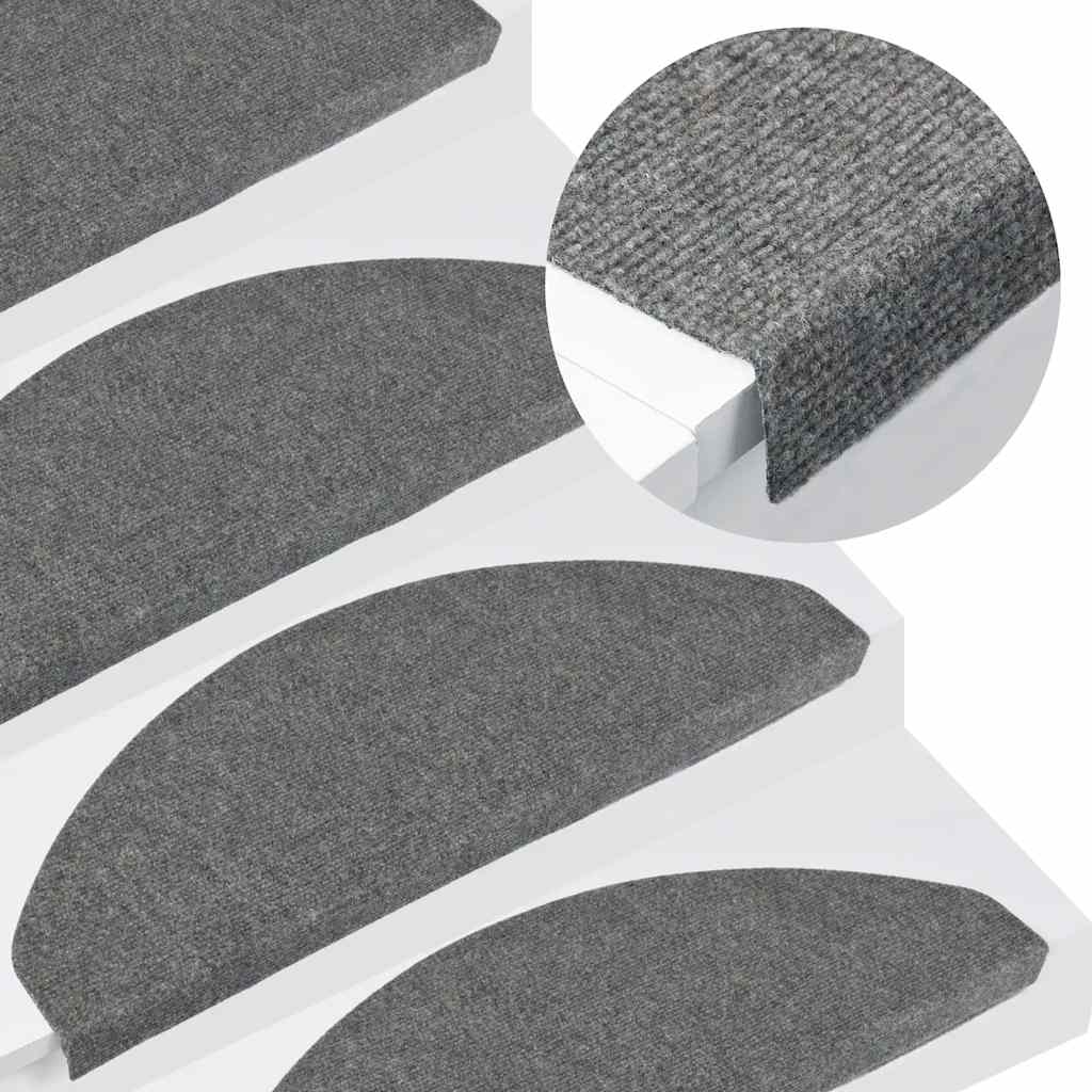 Trapmatten zelfklevend 15 st 65x22,5x3,5 cm grijs