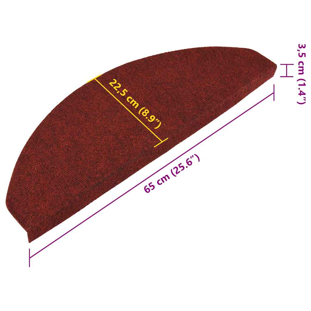 Trapmatten zelfklevend 15 st 65x22,5x3,5 cm rood – afbeelding 9