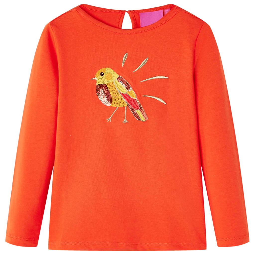 Kindershirt met lange mouwen 116 donkeroranje