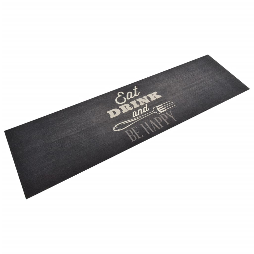 Keukenmat wasbaar keukenprint 45x150 cm fluweel zwart