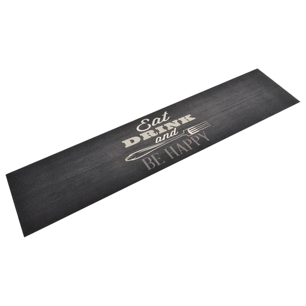 Keukenmat wasbaar keukenprint 60x300 cm fluweel zwart