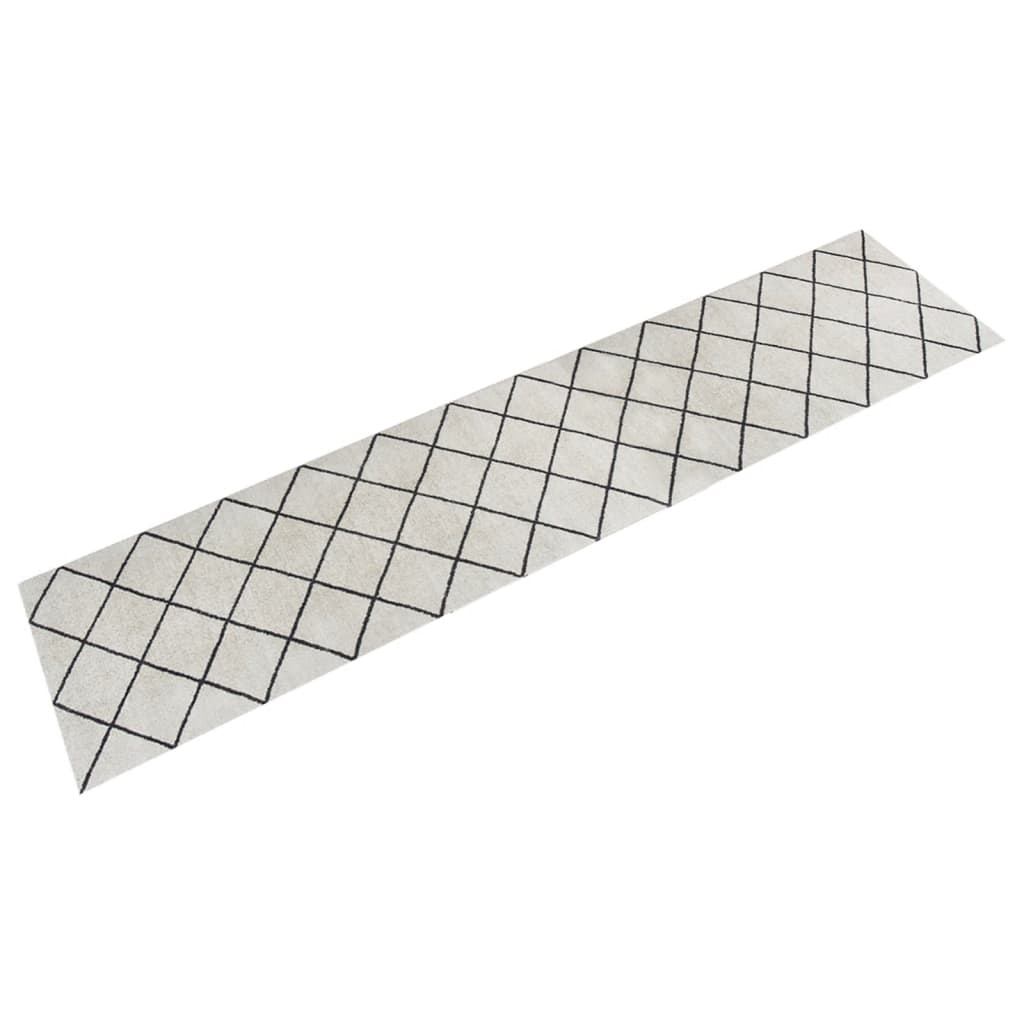 Keukenmat wasbaar geblokt 60x300 cm fluweel