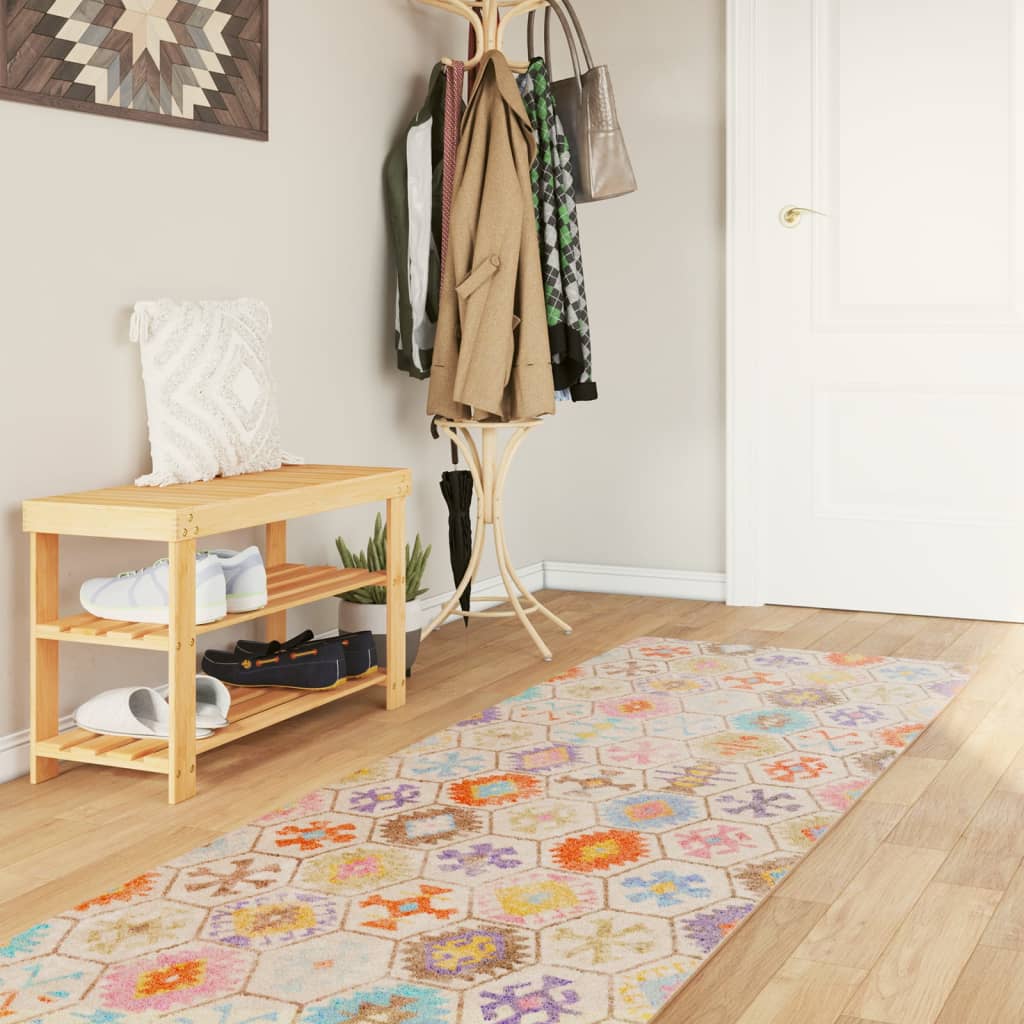 Vloerkleed wasbaar 80x300 cm meerkleurig