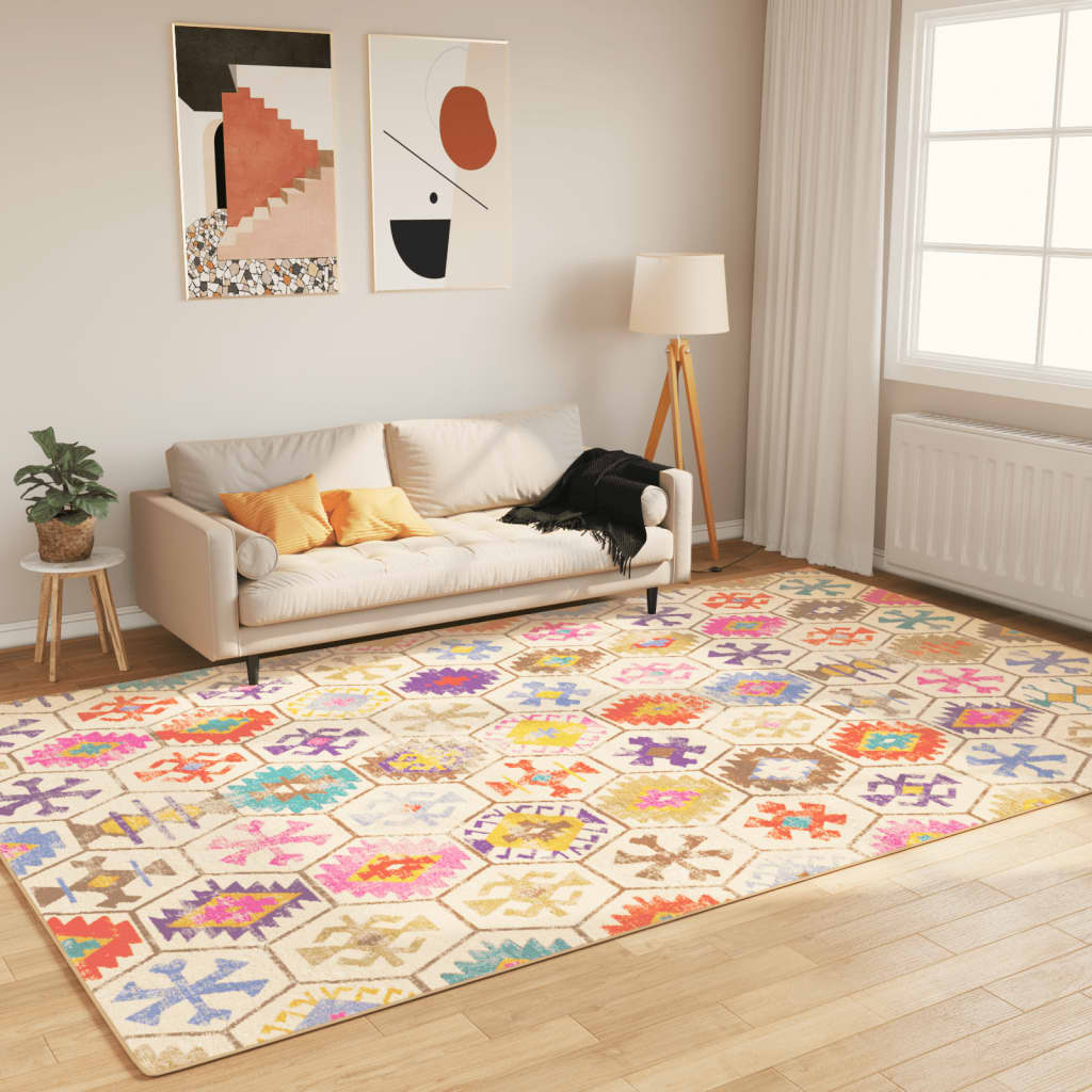 Vloerkleed wasbaar 190x300 cm meerkleurig