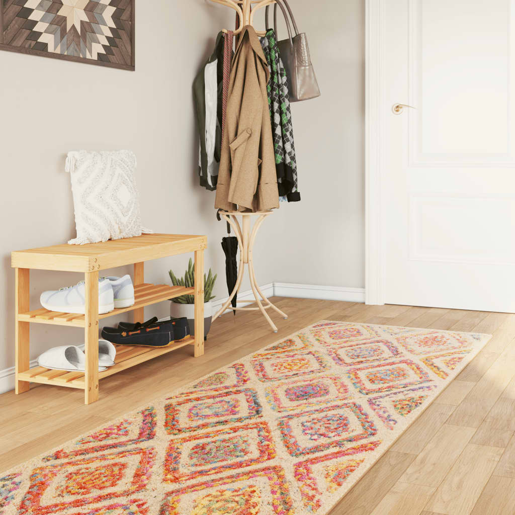 Vloerkleed wasbaar 80x300 cm meerkleurig