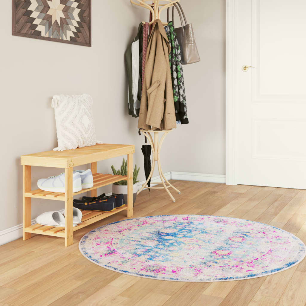 Vloerkleed wasbaar Ø 120 cm meerkleurig – afbeelding 1