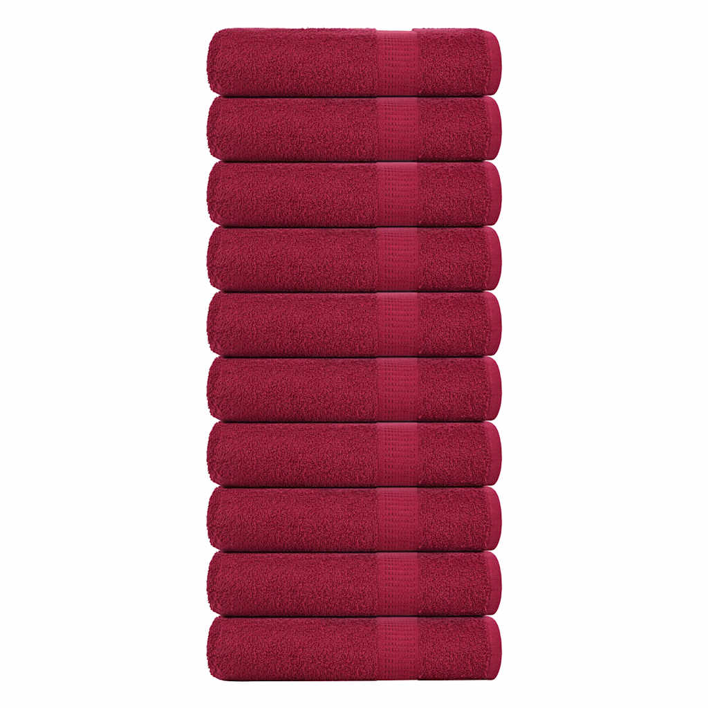 Douchehanddoeken FROGN 10 st 70x140 cm 360 g/m² bordeaux