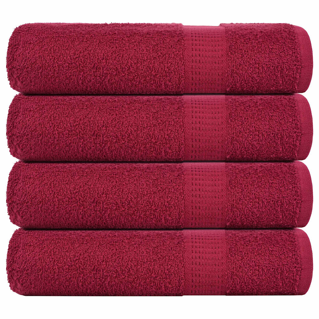 Badhanddoeken FROGN 4 st 100x150 cm 360 g/m² bordeaux – afbeelding 1