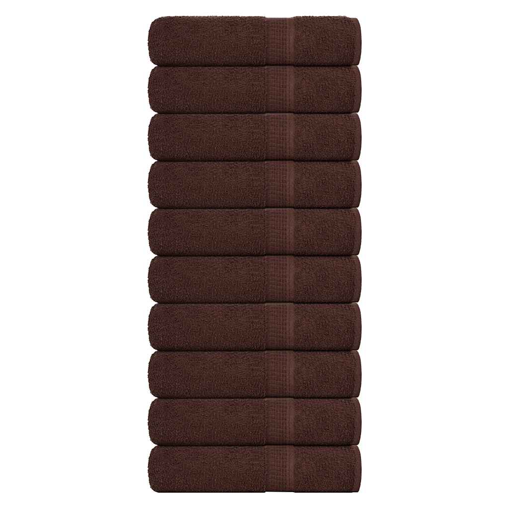 Handdoeken FROGN 10 st 50x100 cm 360 g/m² bruin – afbeelding 1