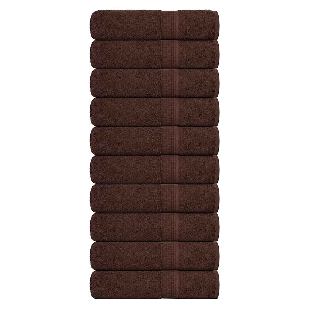 Douchehanddoeken FROGN 10 st 70x140 cm 360 g/m² bruin – afbeelding 1