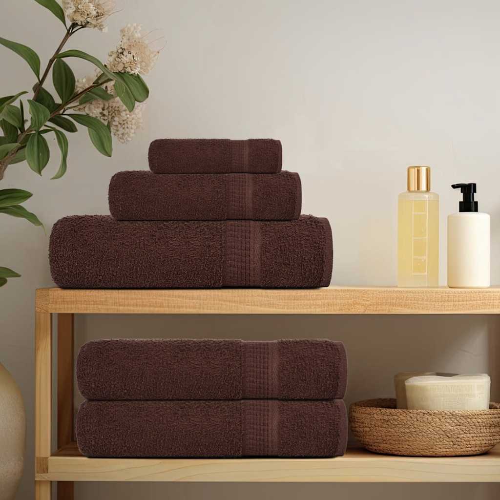Douchehanddoeken FROGN 10 st 70x140 cm 360 g/m² bruin – afbeelding 3