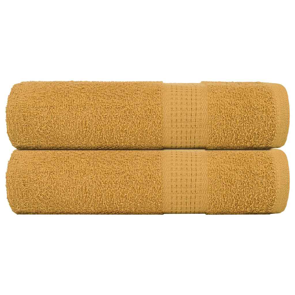 Badhanddoeken FROGN 2 st 100x150 cm 360 g/m² goud – afbeelding 1