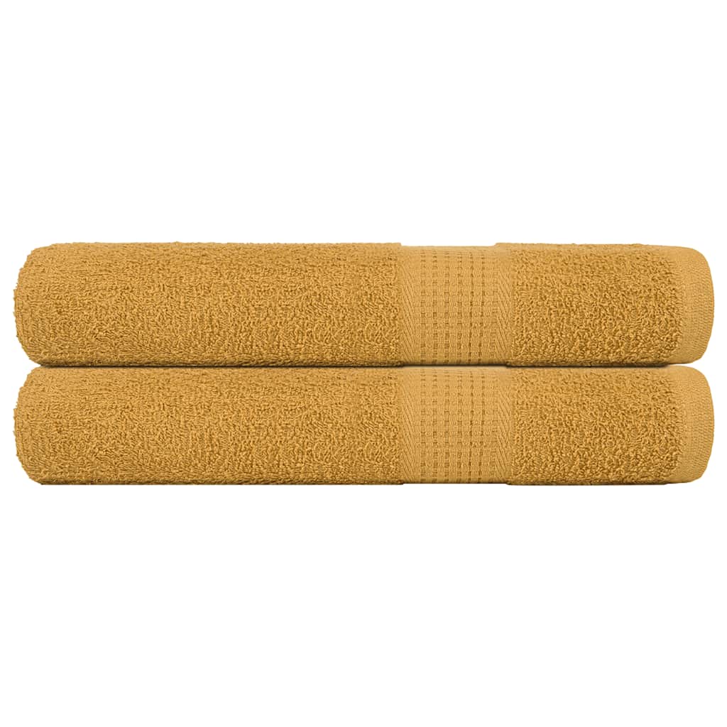 Saunahanddoeken FROGN 2 st 80x200 cm 360 g/m² goud