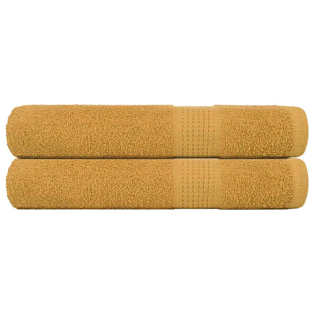 Handdoeken FROGN 2 st 100x200 cm 360 g/m² goud