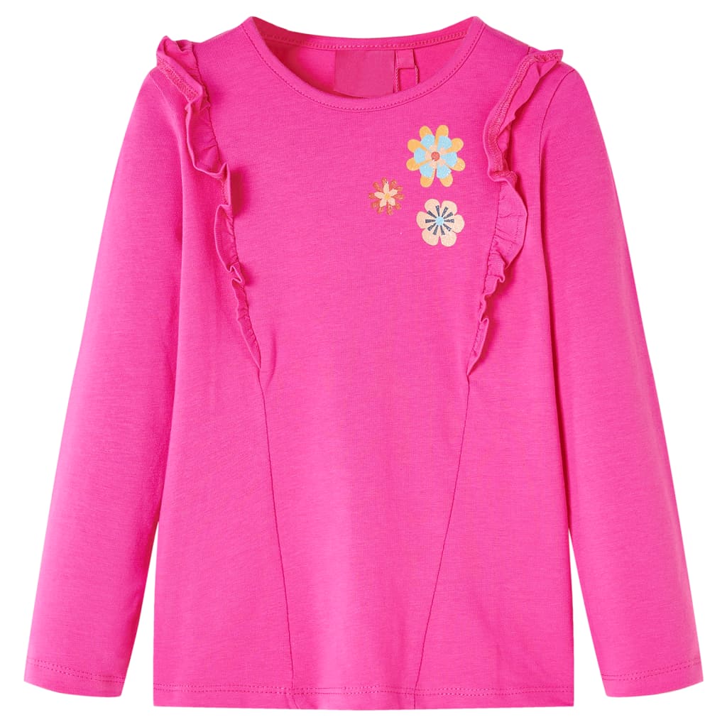 Kindershirt met lange mouwen 104 donkerroze