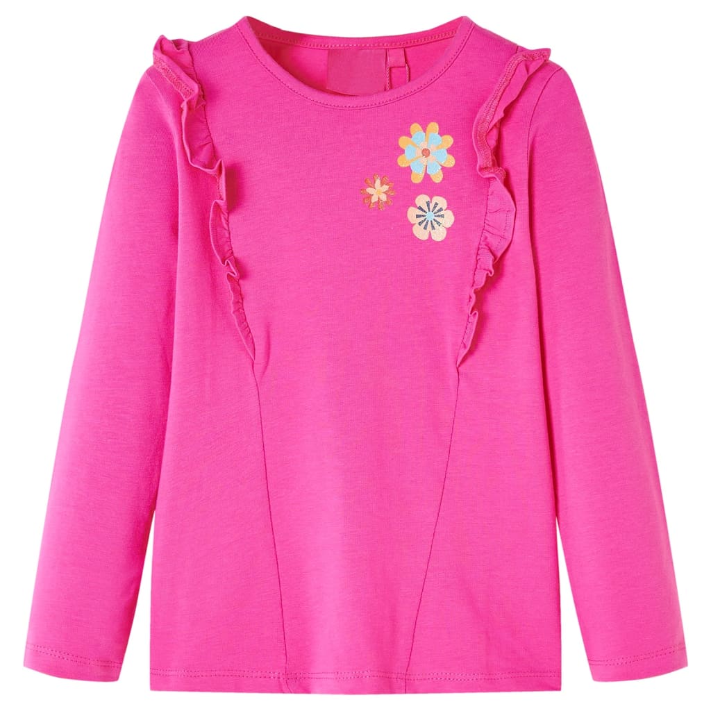 Kindershirt met lange mouwen 116 donkerroze – afbeelding 1