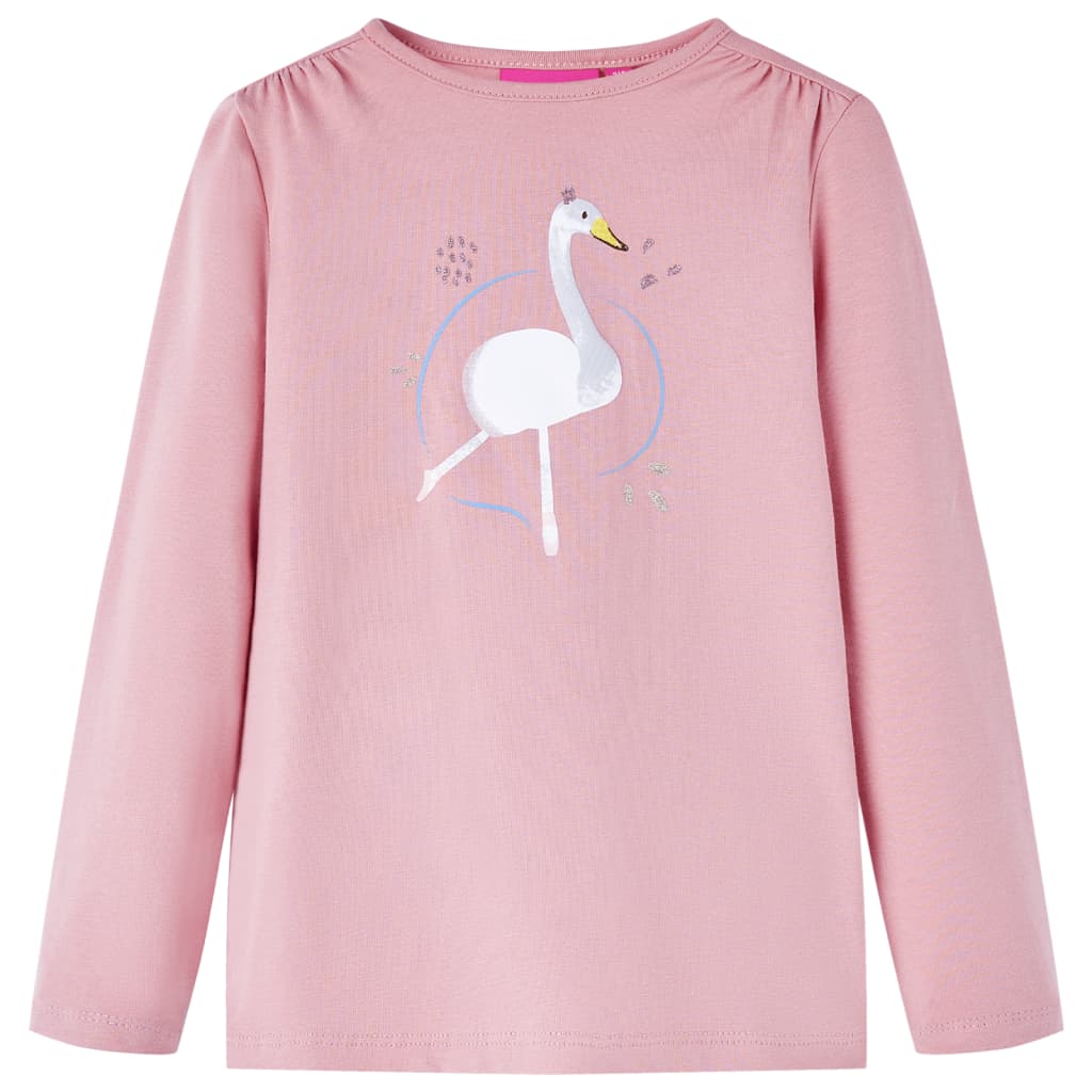 Kindershirt met lange mouwen 116 lichtroze – afbeelding 1