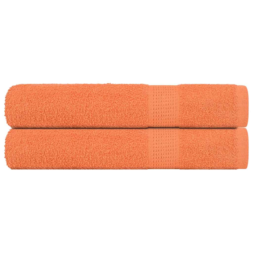 Saunahanddoeken FROGN 2 st 80x200 cm 360 g/m² oranje – afbeelding 1