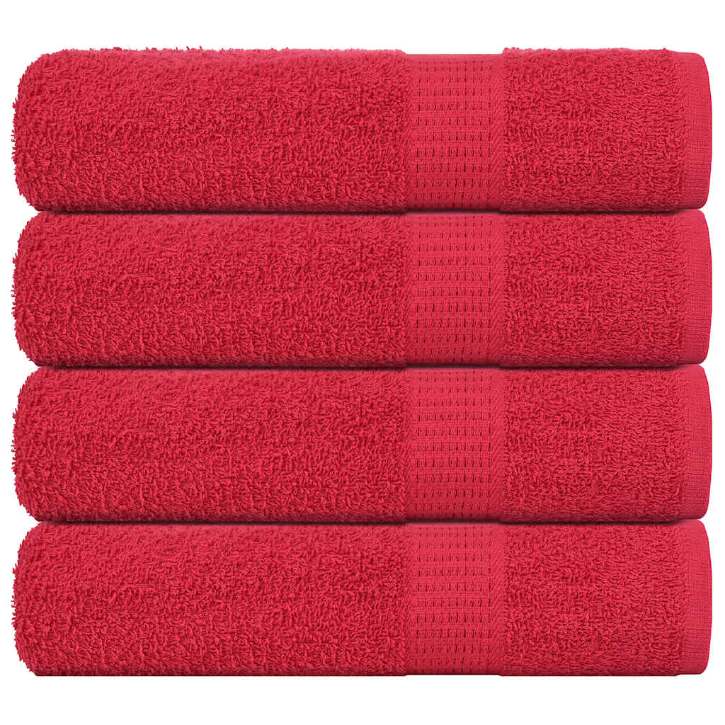 Badhanddoeken FROGN 4 st 100x150 cm 360 g/m² rood – afbeelding 1