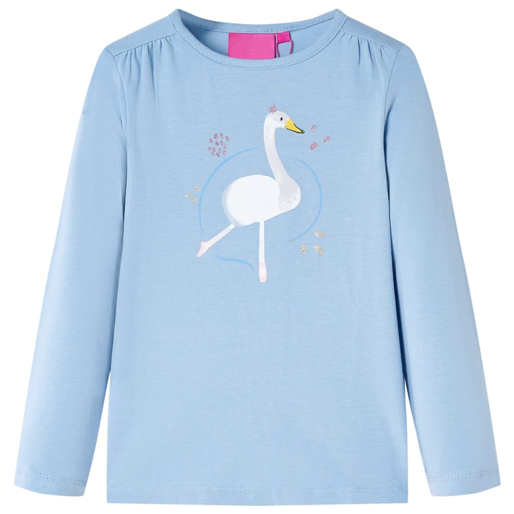 Kindershirt met lange mouwen 104 lichtblauw – afbeelding 1