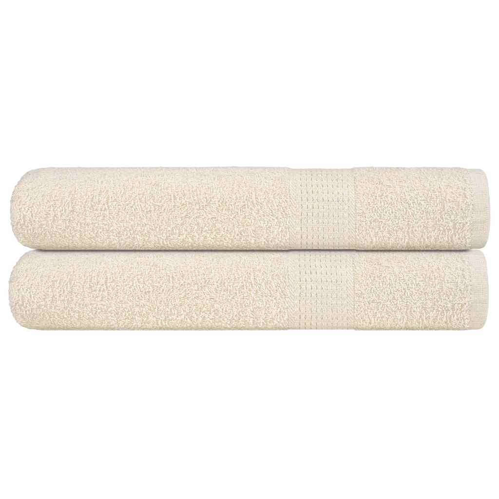 Saunahanddoeken FROGN 2 st 80x200 cm 360 g/m² crème – afbeelding 1