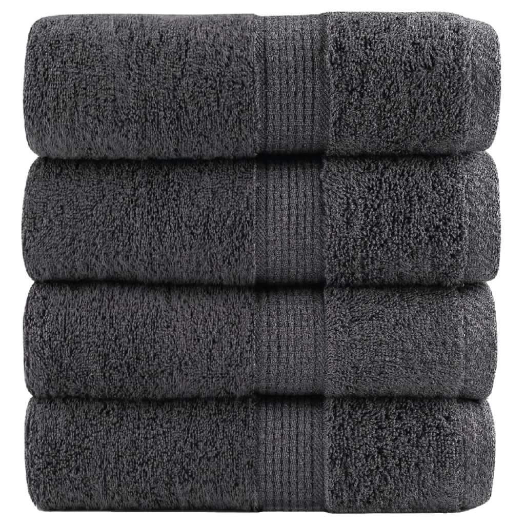 Premium washandjes SOLUND 4 stuks antraciet 30x30 cm 600 g/m²