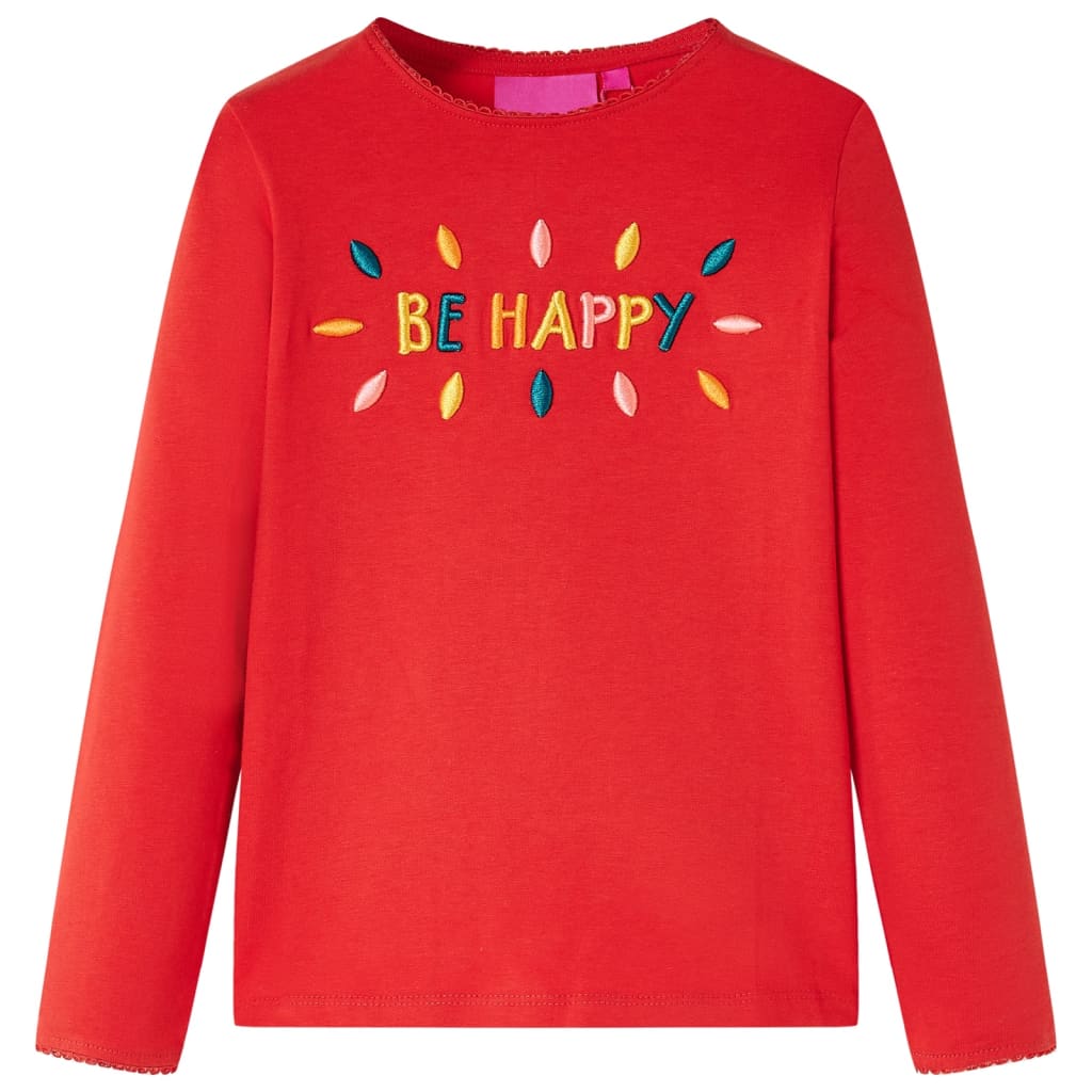 Kindershirt met lange mouwen 104 rood