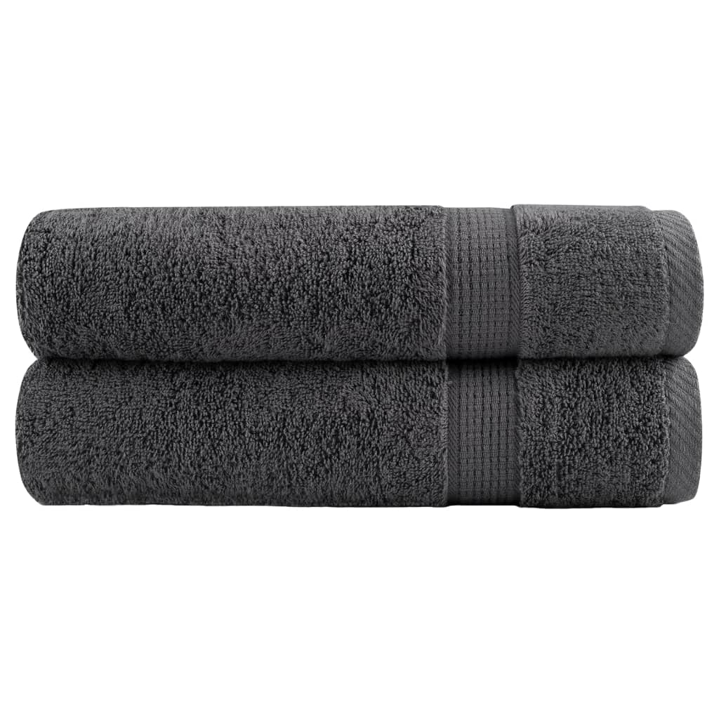 Badhanddoeken SOLUND 2 st 600 g/m² 100x150 cm antraciet – afbeelding 1