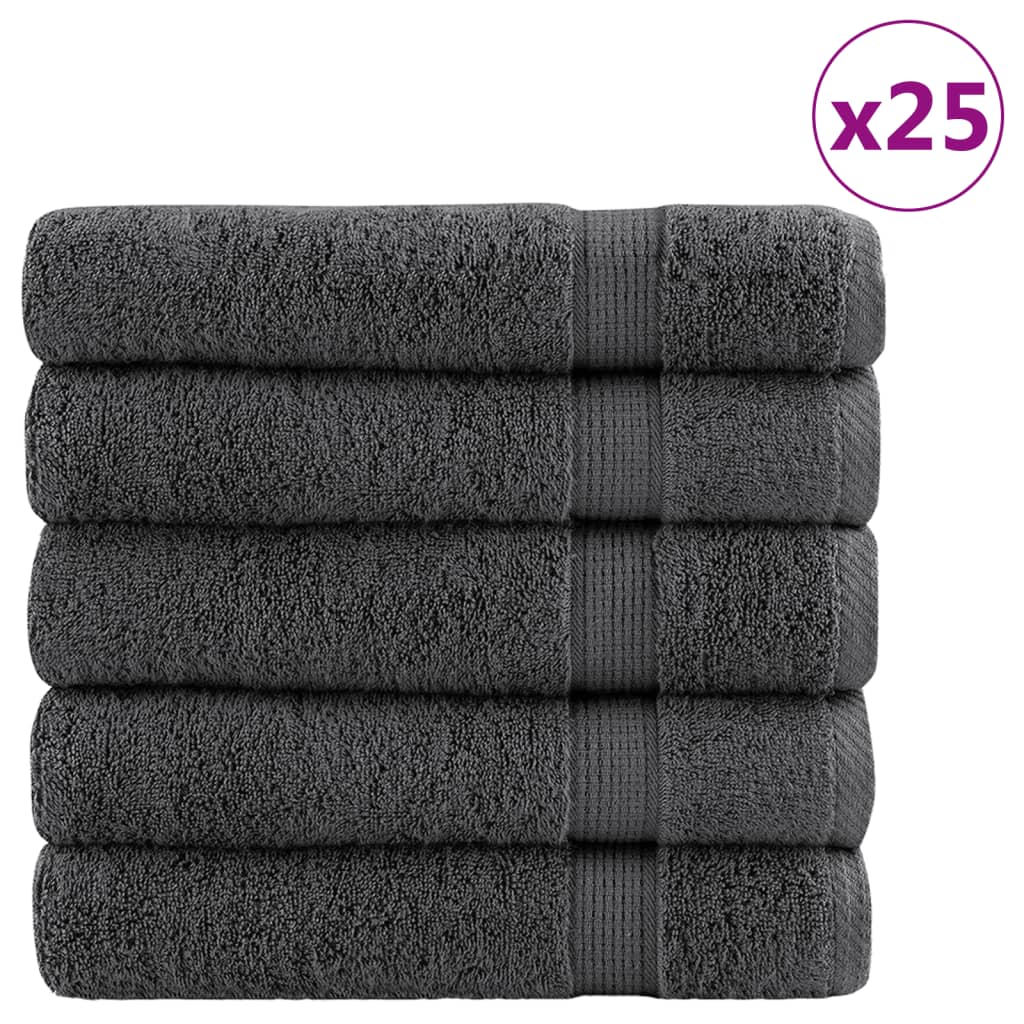Badhanddoeken SOLUND 25 st 600 g/m² 100x150 cm antraciet – afbeelding 1